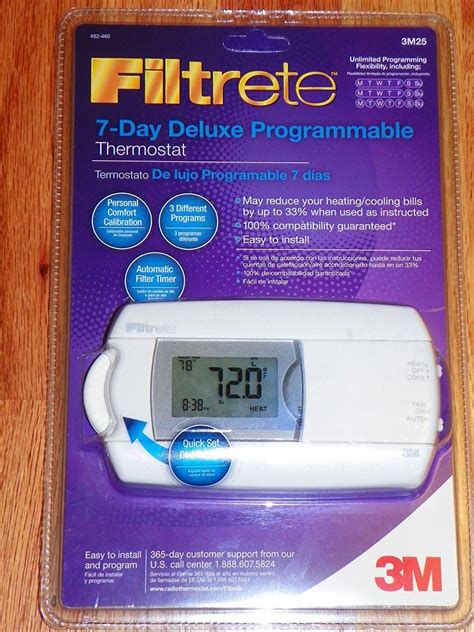 filtrete 7 day deluxe programmable thermostat 3m25